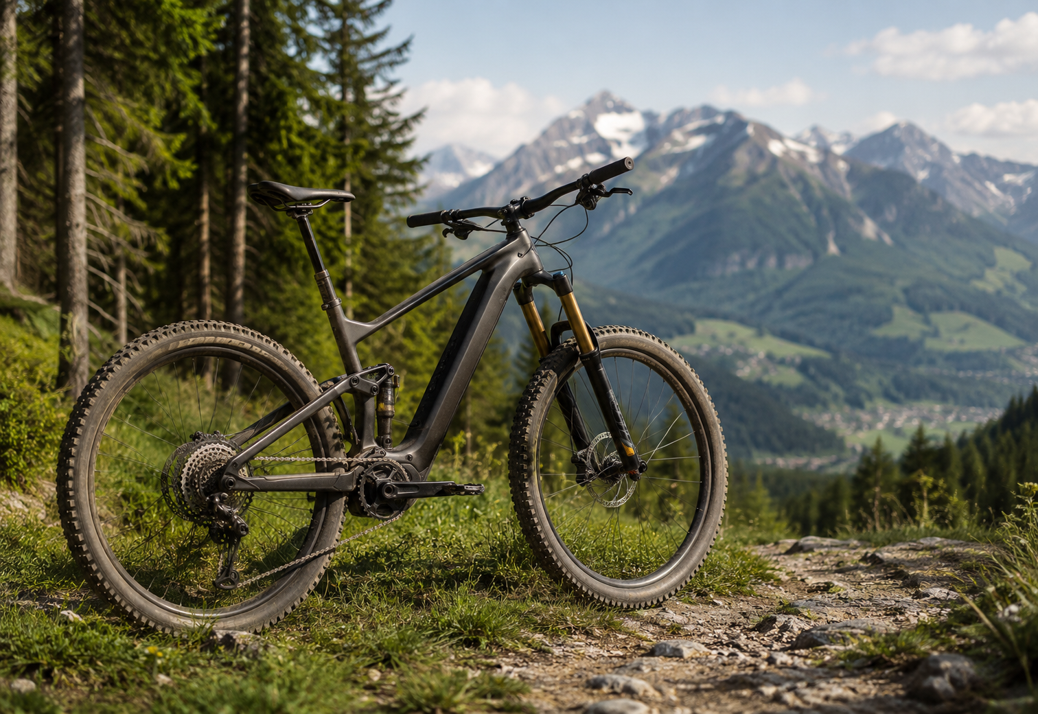 Mountainbike auf Trail im Gelände